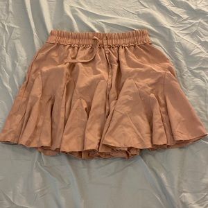 Peach colored ruffle skirt